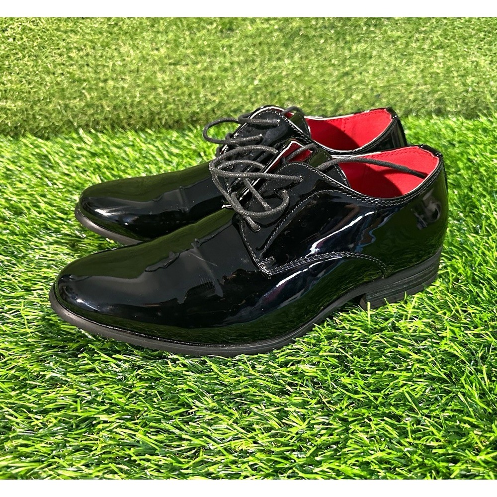Bruno Marc Men's Black Patent Leather Lace-Up Derby Dress Shoes US 7